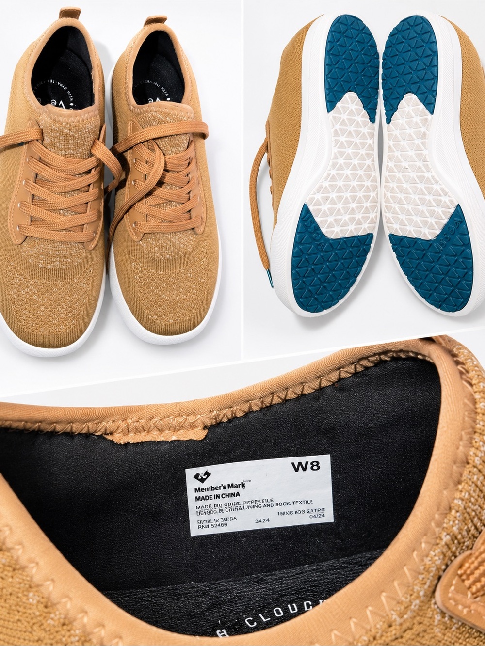 Women’s Member’s Mark Knit Sneakers – Size W8